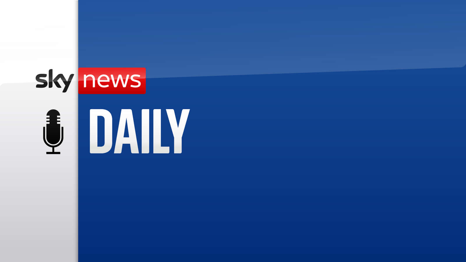 高清 桌布 壁紙 — Sky News Daily 標誌，帶有麥克風圖標，背景為藍色漸變。