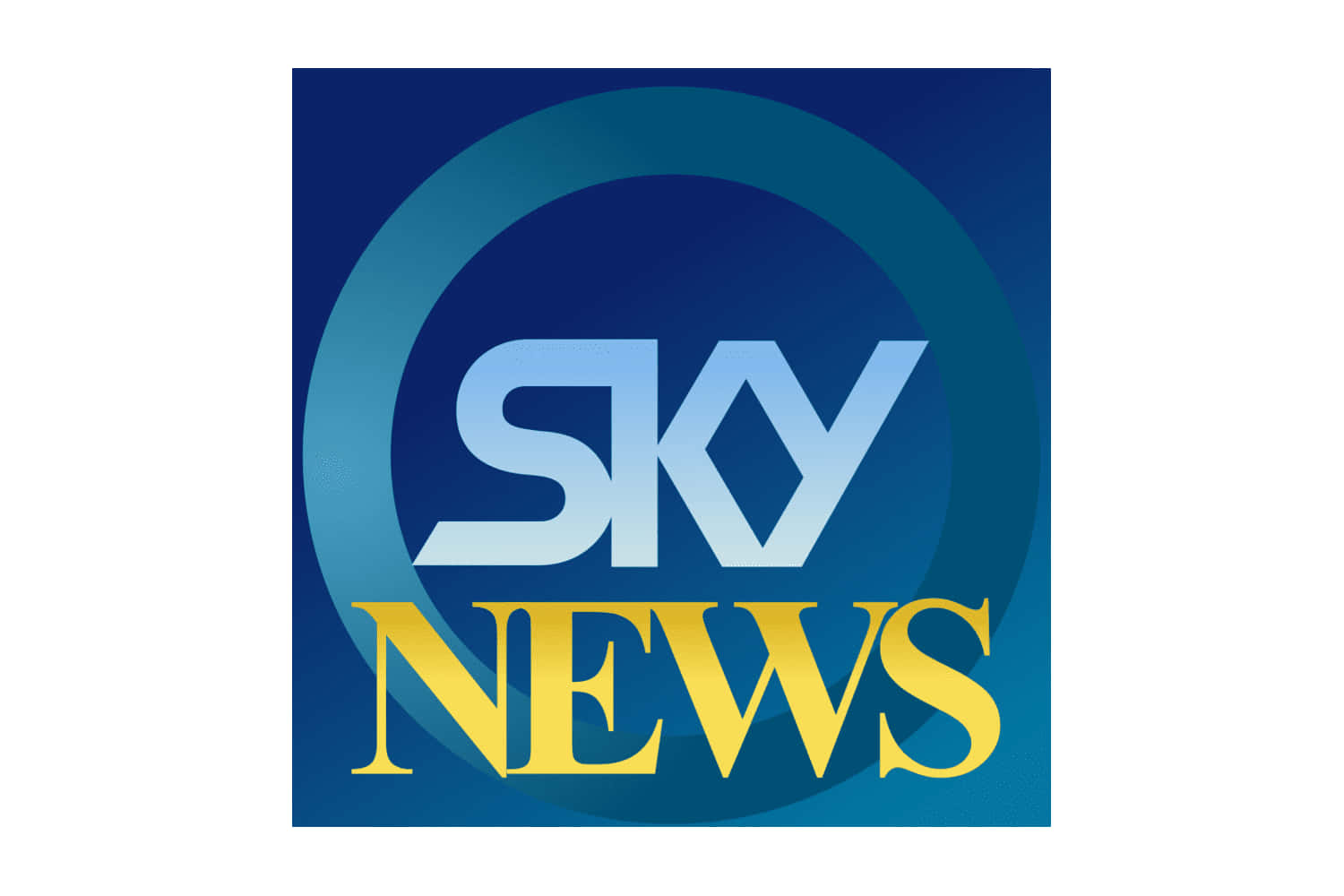 高清 桌布 壁紙 — Sky News 標誌，在漸變藍色圓形背景上帶有粗體白色和金色文字。