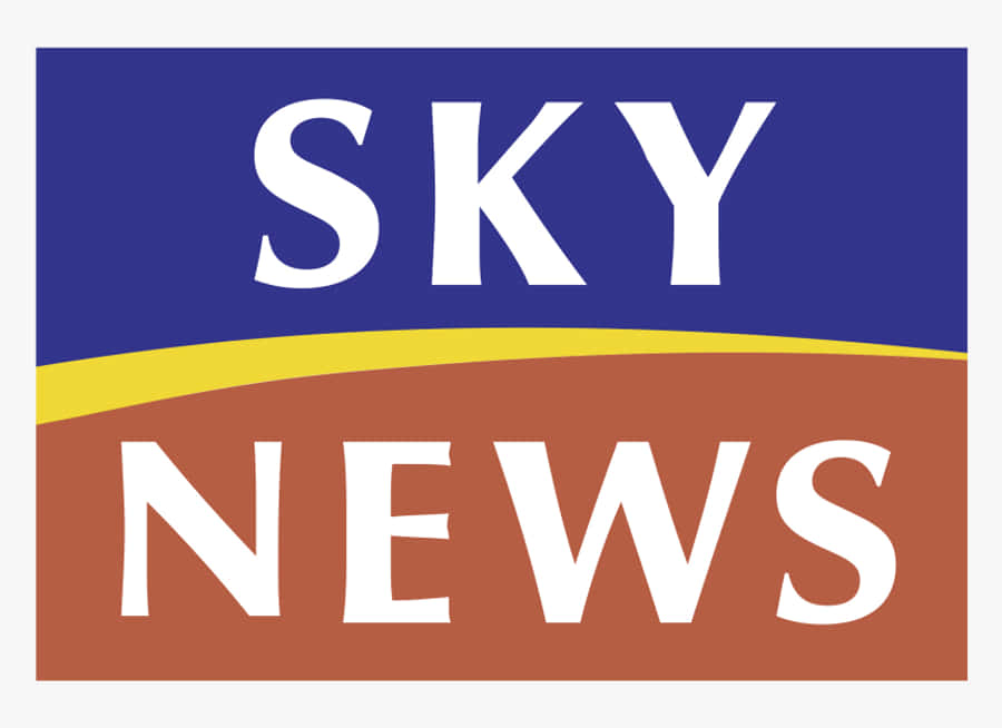高清 桌布 壁紙 — Sky News 標誌，藍色和棕色部分由黃色曲線分隔，帶有粗體白色文字。