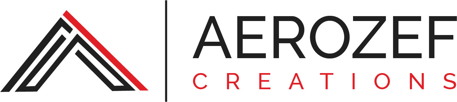標誌 桌布 壁紙 — Aerozef Creations 的時尚黑紅標誌，具有風格化的山或箭頭形狀。