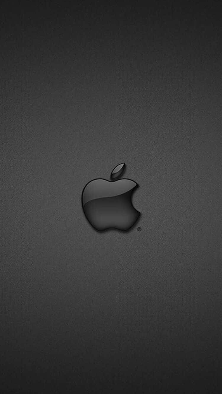 黑色Apple標誌在深灰色紋理背景上 — iPhone X 壁紙