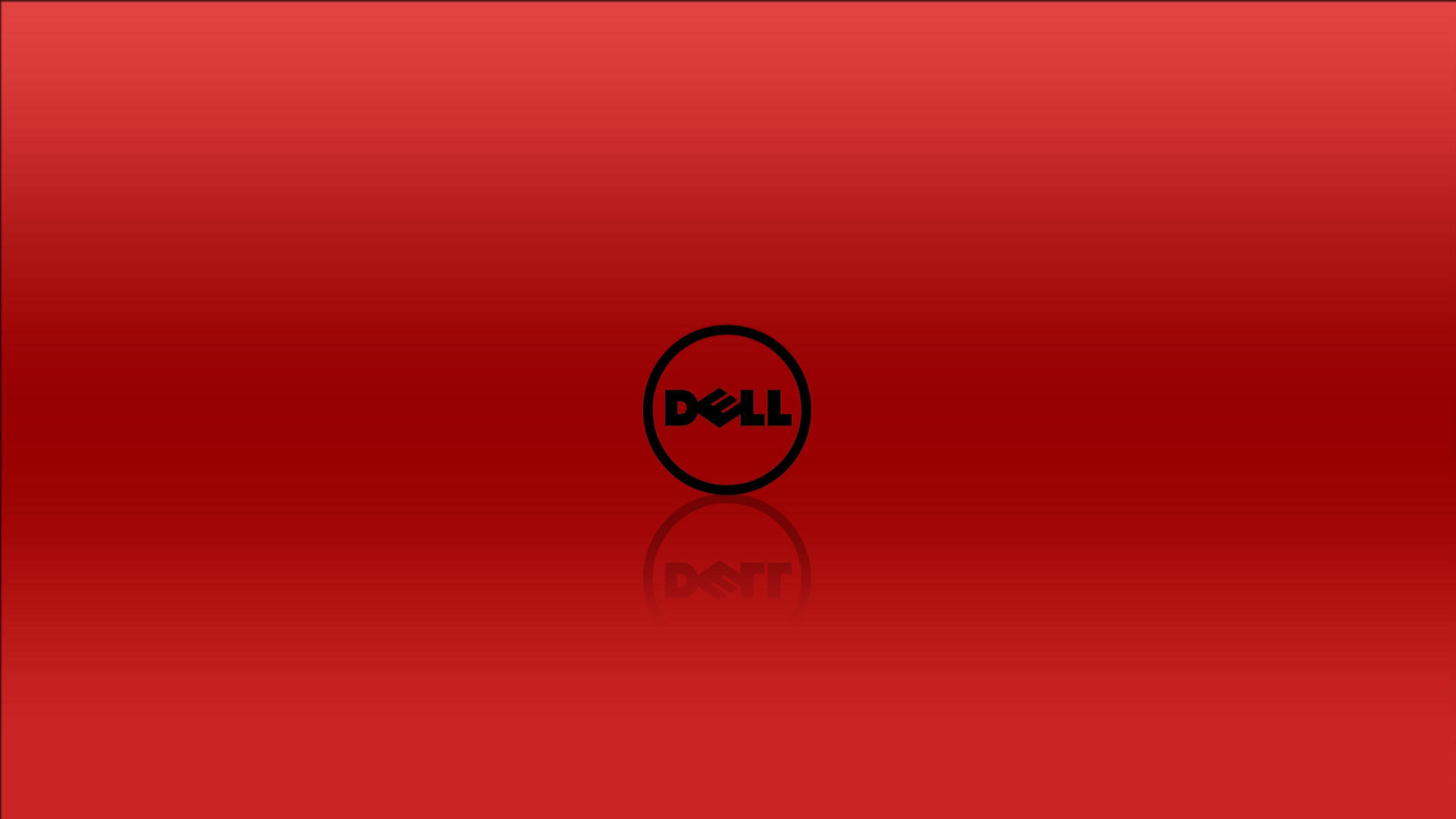 Dell標誌在紅色漸變背景上帶有倒影 — Dell 壁紙