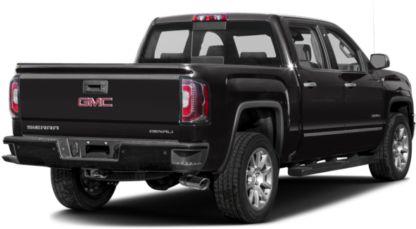 從後方四分之三角度觀看的黑色GMC Sierra Denali皮卡。 — Toyota Supra 壁紙
