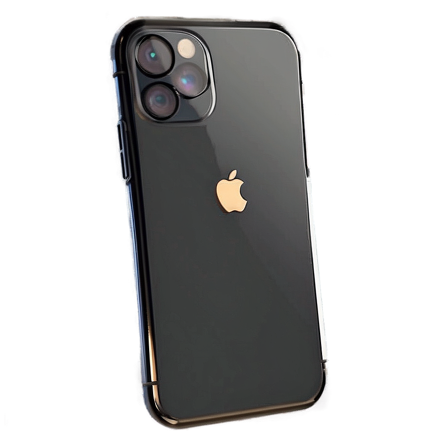 黑色 iPhone 11 Pro，帶有金色標誌和三鏡頭系統。 — iPhone 11 壁紙