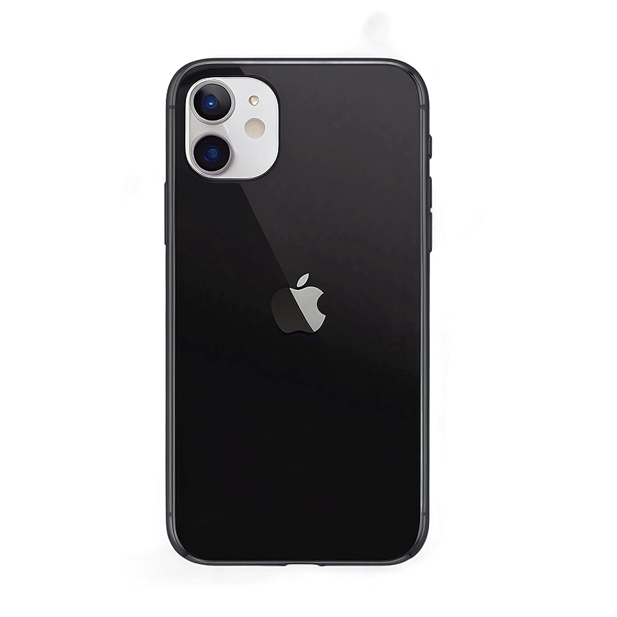 黑色iPhone 11，帶有雙鏡頭模組和銀色Apple標誌。 — iPhone 11 壁紙