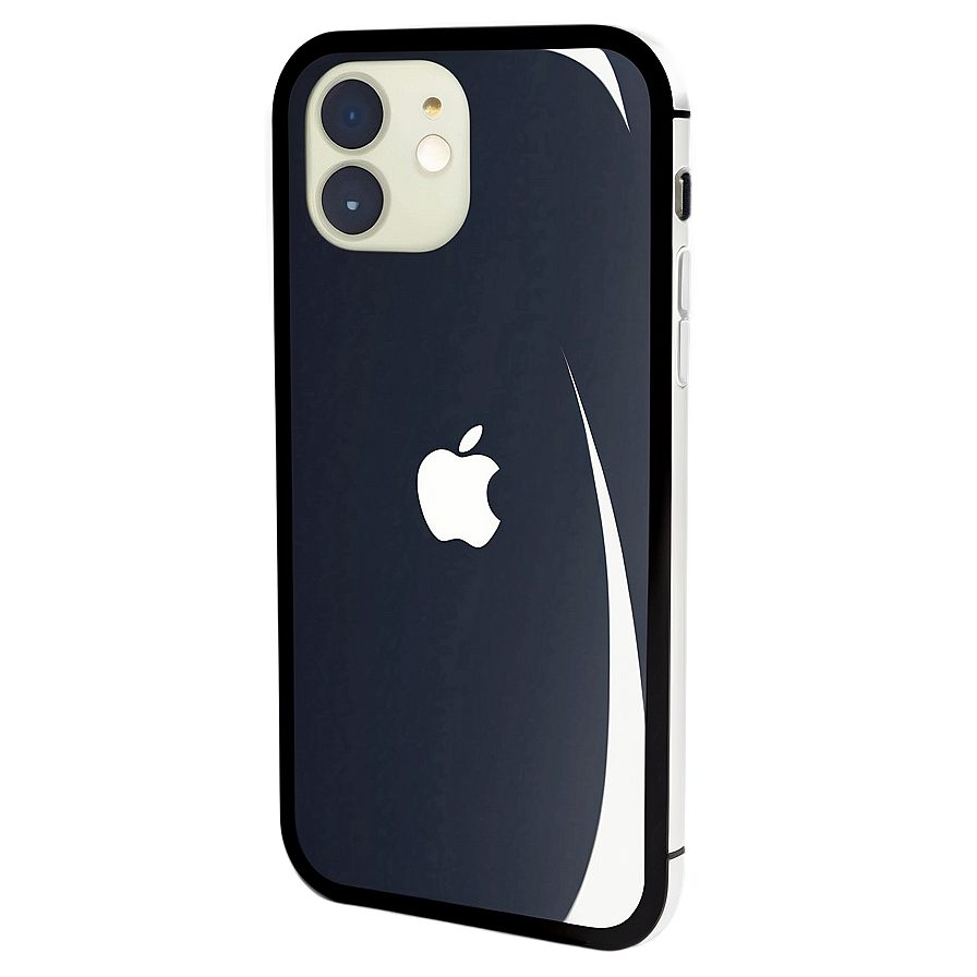 黑色iPhone，帶有發光的白色邊緣和Apple標誌，深灰色背景。 — iPhone 11 壁紙