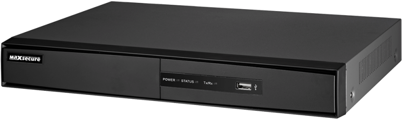 帶有USB埠和狀態指示燈的黑色安全DVR — F1 壁紙