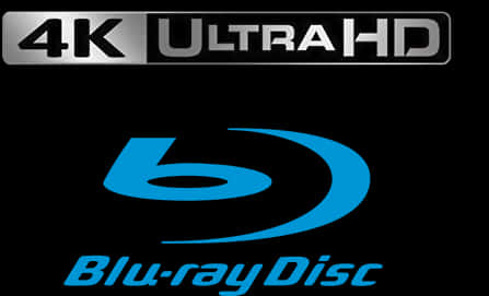 藍色 Blu-ray Disc 標誌，帶有 4K Ultra HD 文字，黑色背景。 — 4K 壁紙