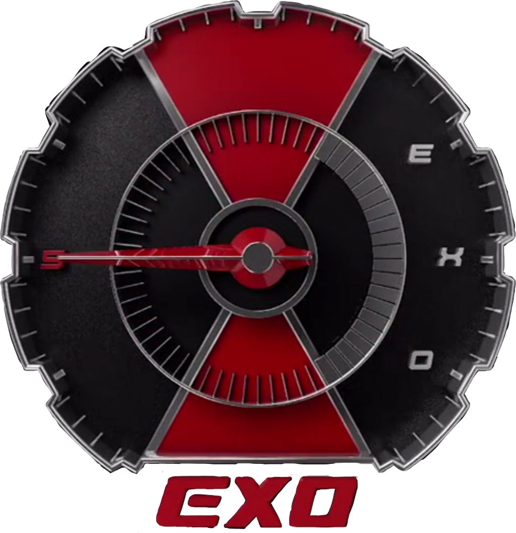 帶有紅色指針和紅黑設計的數位速度計儀表 — Exo 壁紙