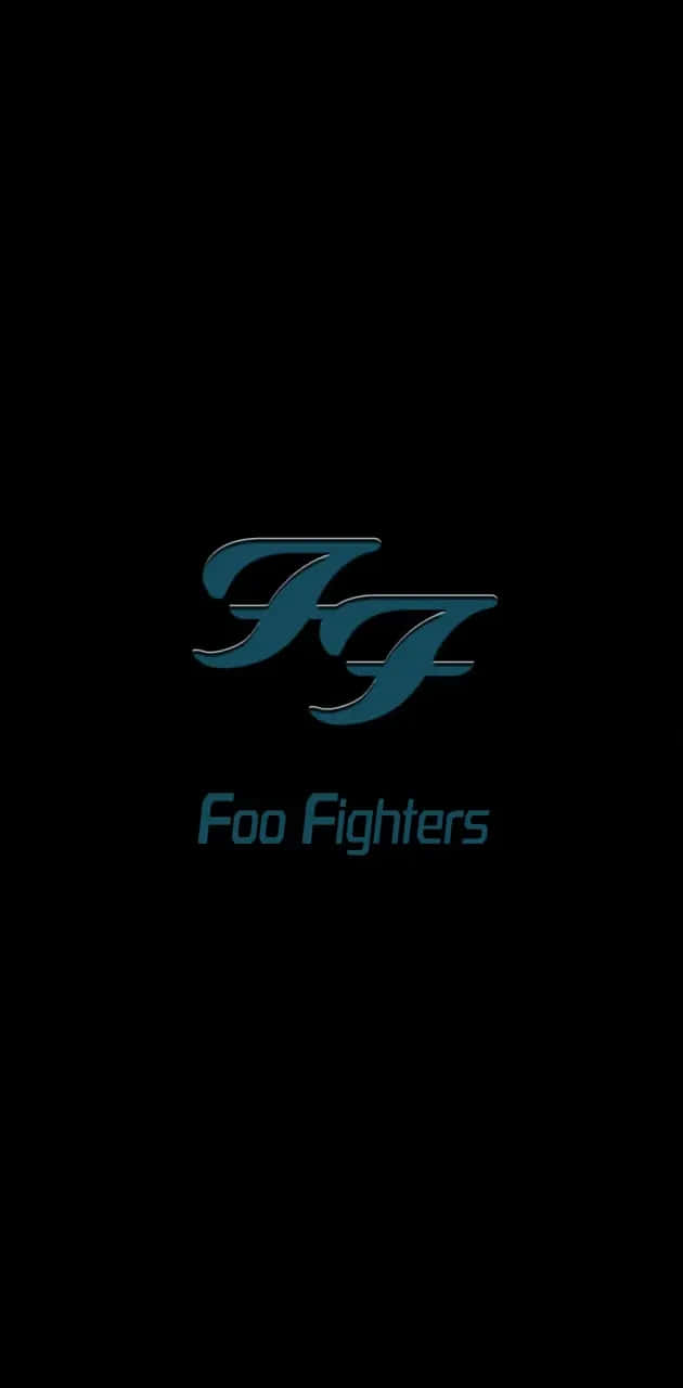 foo fighters 桌布 壁紙 — 一個時尚的Foo Fighters標誌以藍綠色在純黑色背景上發光。