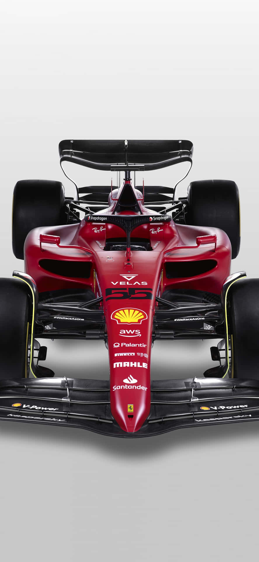 工作室拍攝的帶有贊助商標誌的紅色法拉利F1賽車 — F1 壁紙