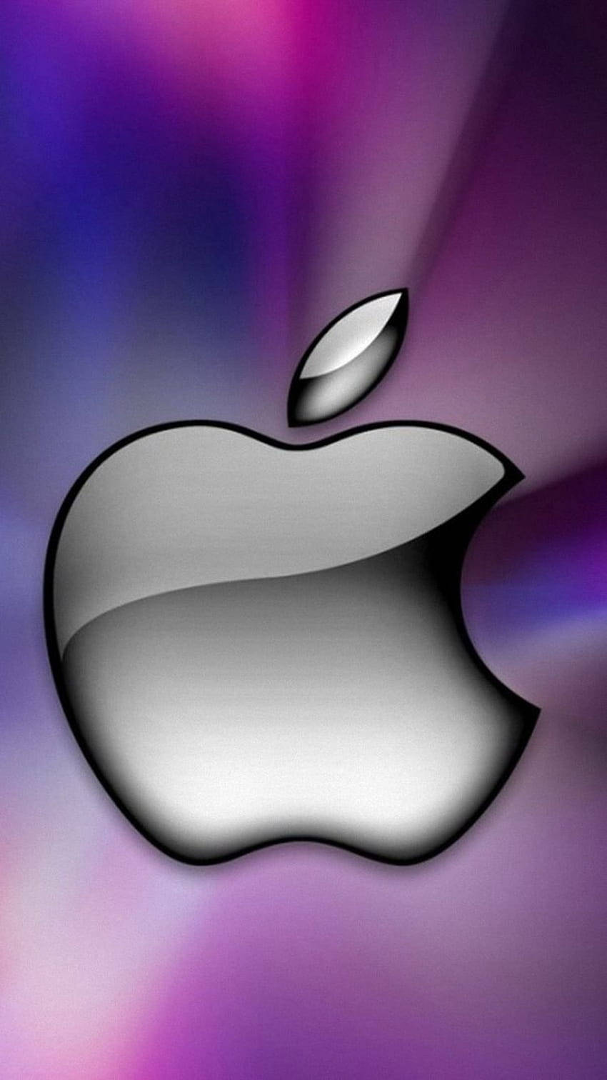 在彩色漸變背景上閃亮的Apple標誌 — 3D 壁紙