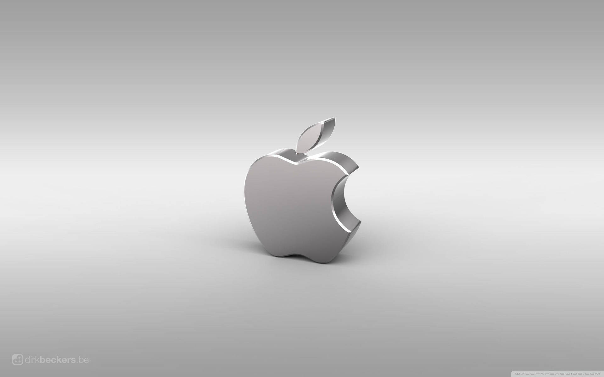 時尚銀色Apple標誌在漸變灰色背景上 — 3D 壁紙