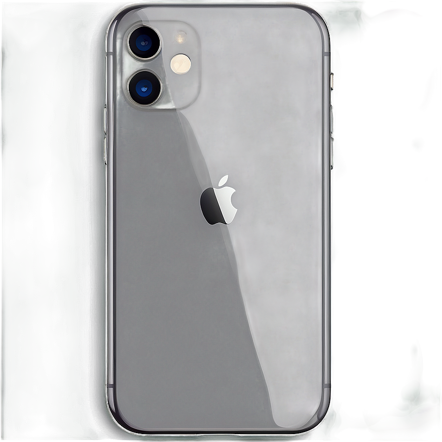銀色 iPhone 11 配備雙鏡頭和 Apple 標誌，置於彩虹色背景上 — iPhone 11 壁紙
