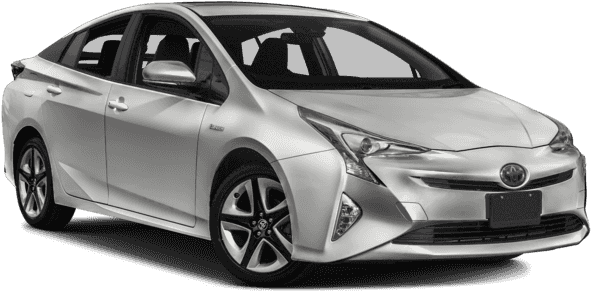 銀色豐田Prius混合動力車在透明背景的攝影棚照片中。 — Toyota Supra 壁紙