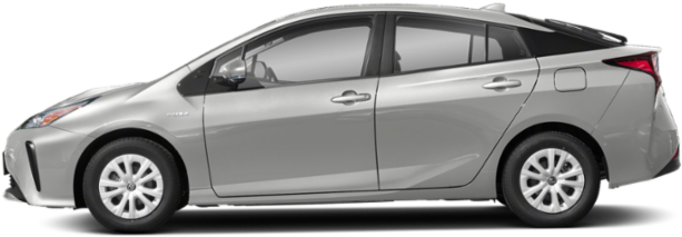銀色豐田Prius混合動力車側面輪廓展示。 — Toyota Supra 壁紙