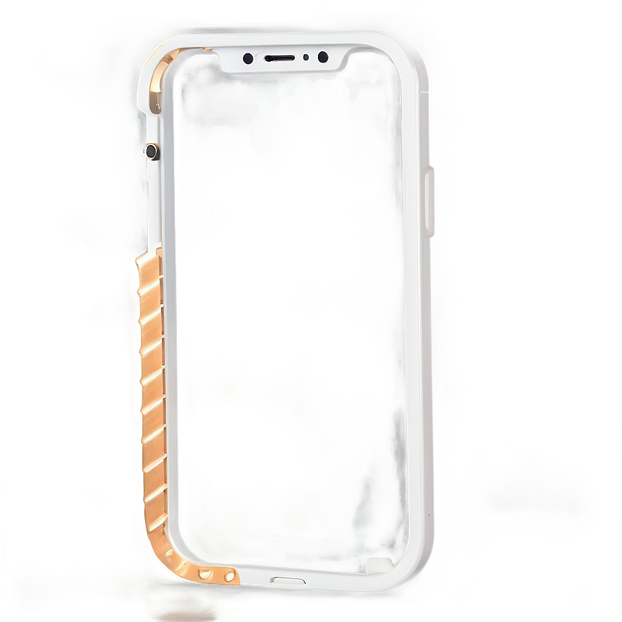 現代智慧型手機搭配白色與玫瑰金保護殼，背景模糊。 — iPhone 11 壁紙