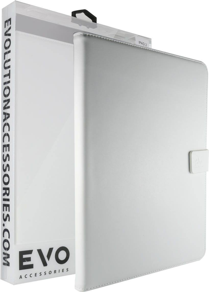 包裝中的白色 Evo Accessories iPad 2 保護殼。 — iPad 壁紙