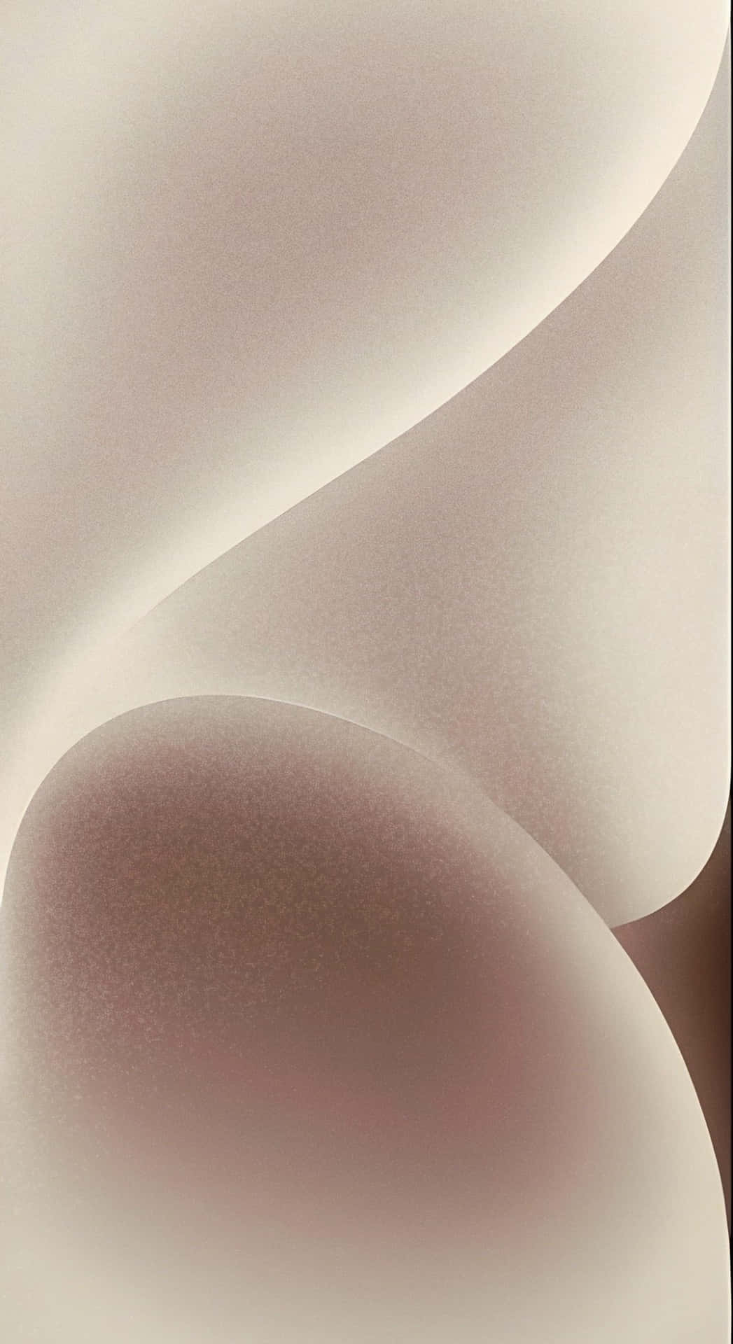  壁紙 — 柔和的米色和灰褐色抽象曲線在極簡漸變背景上輕輕流動。