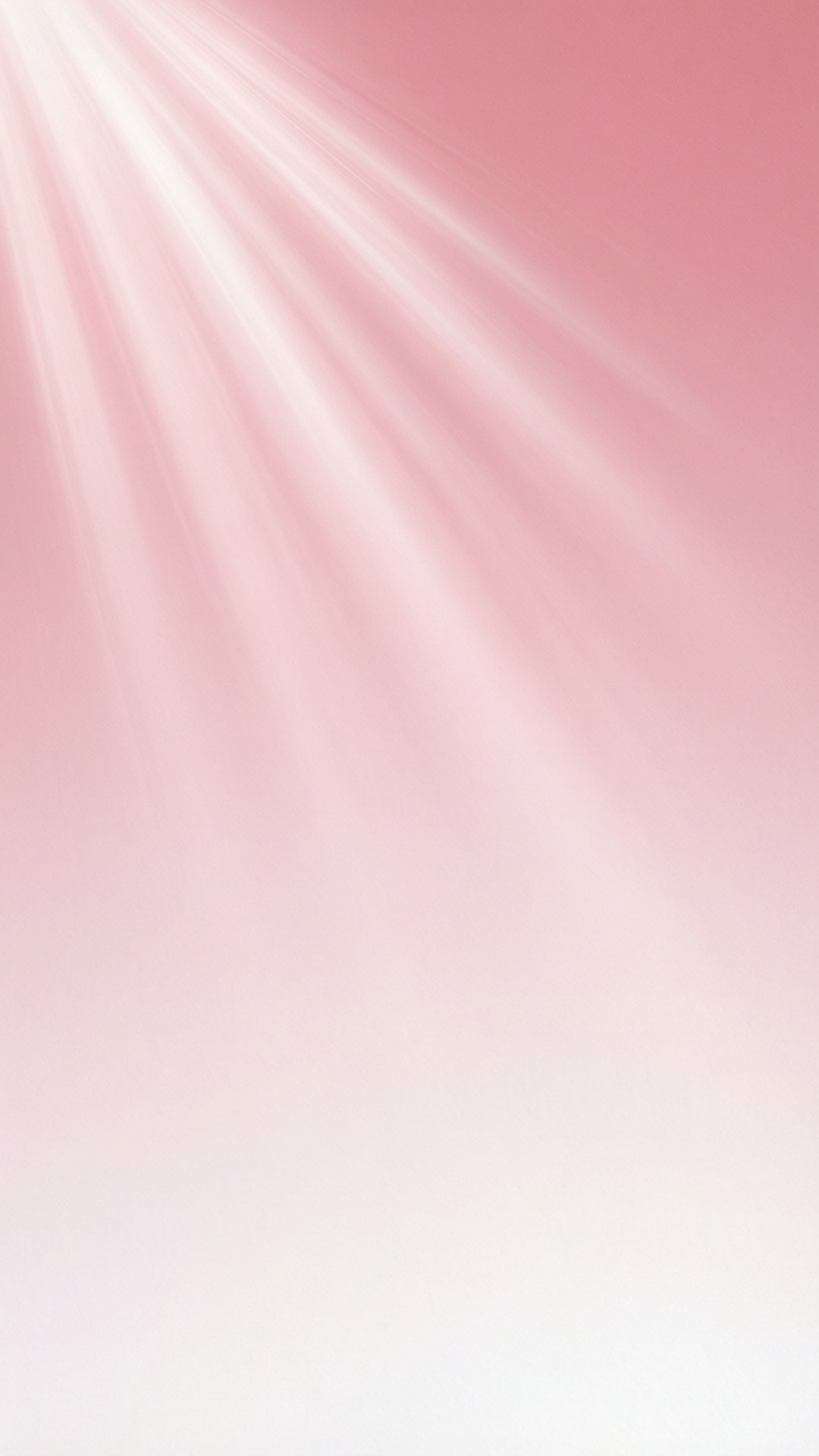 Soft Pink Gradient 壁紙 — 柔和粉紅色漸變背景，帶有從左上角散發的耀眼白色光束。