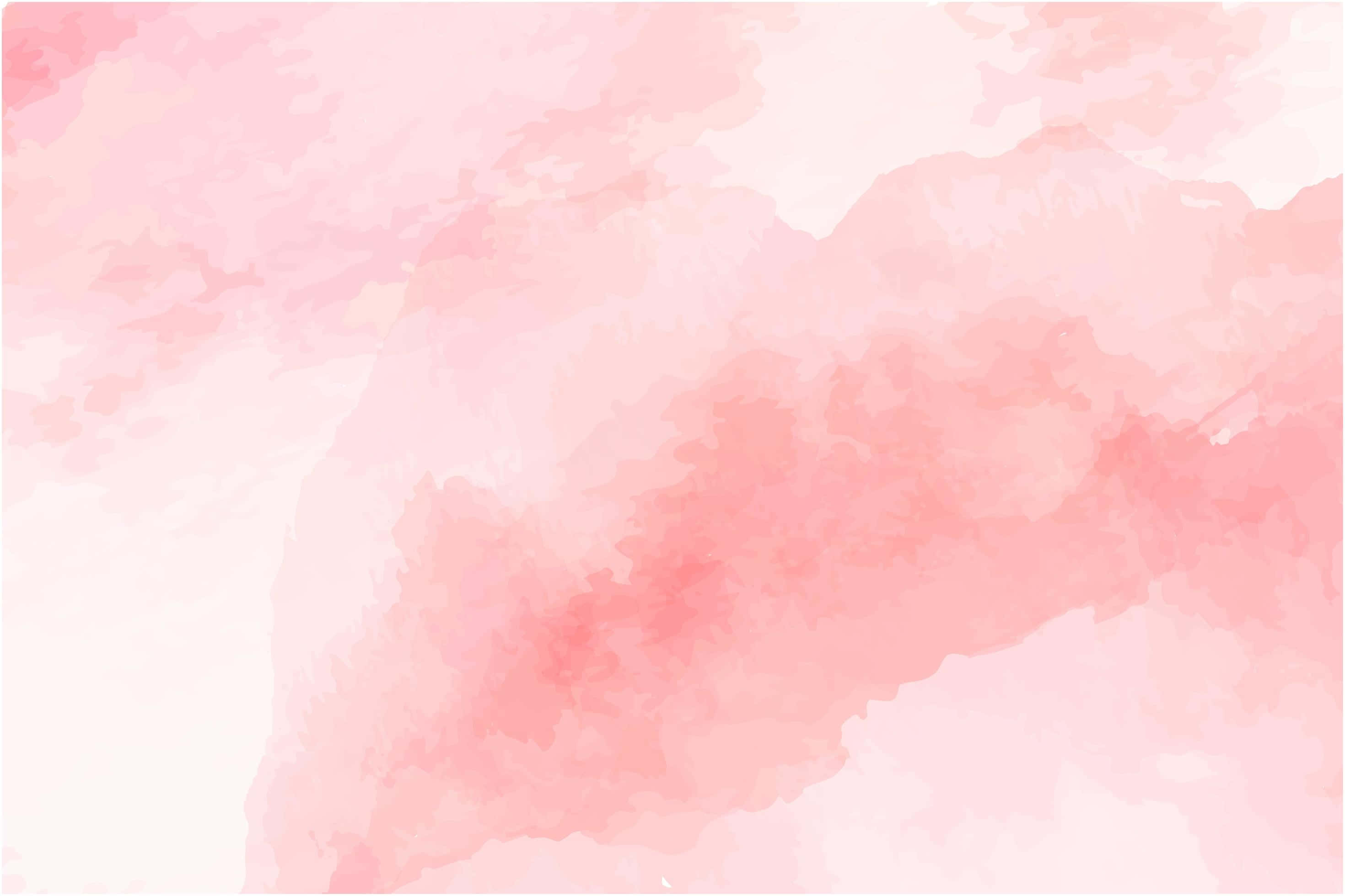 Pink Watercolor 桌布 壁紙 — 柔和粉紅色水彩洗滌與奶油白色融合，營造出夢幻般的抽象背景。