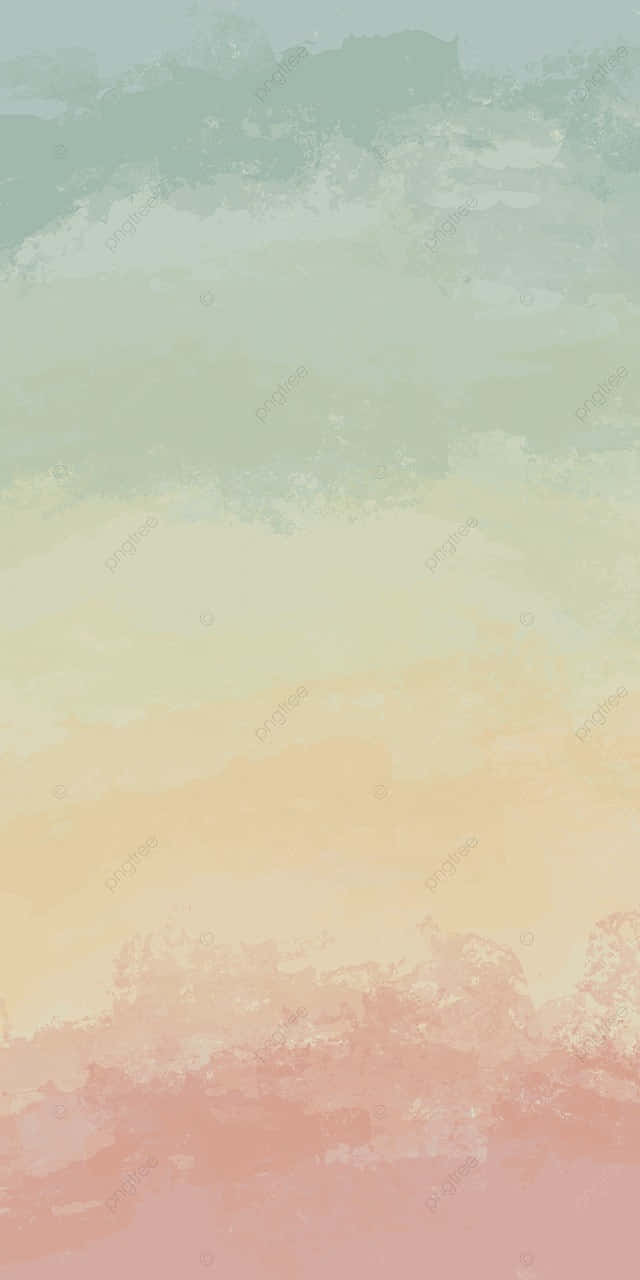  壁紙 — 柔和的水彩漸變，將薄荷綠、蜜桃色和淡黃色以抽象筆觸融合。