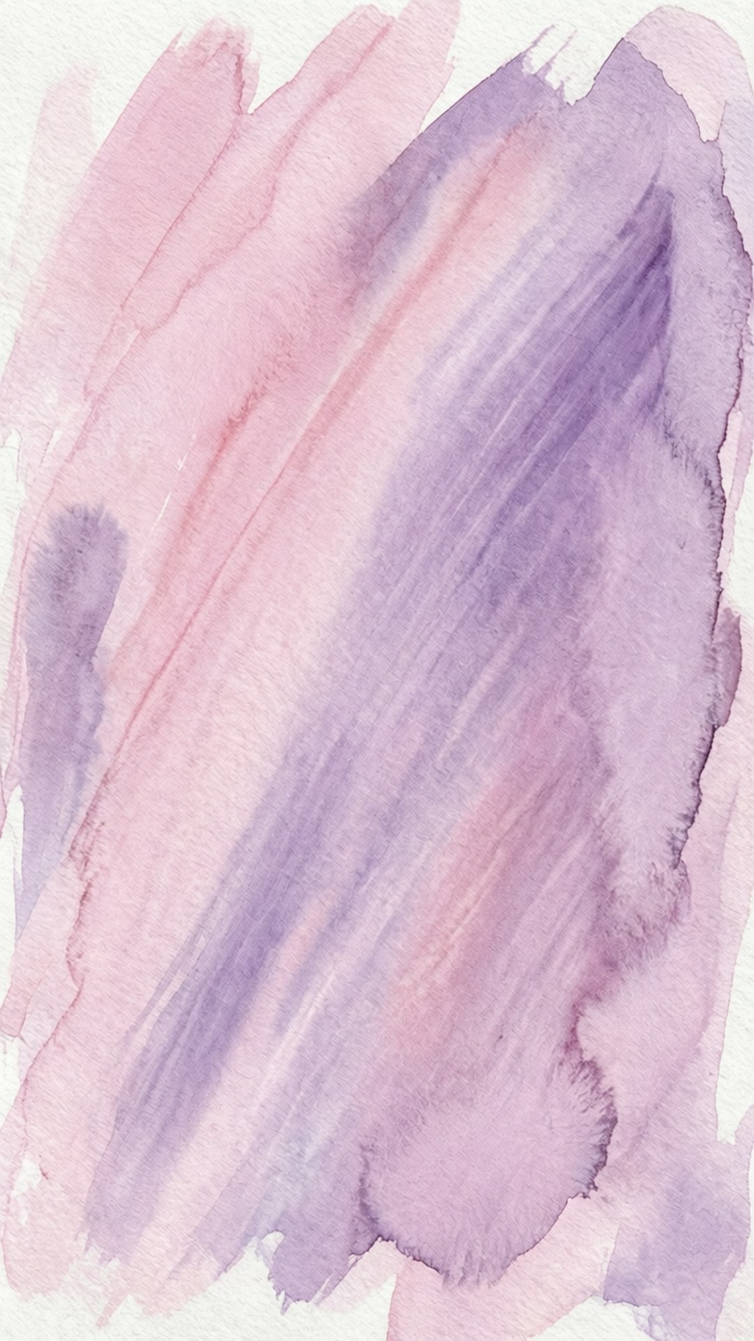Watercolor Wash 壁紙 — 柔和的水彩粉紅和紫色在紋理白紙上對角混合，帶有可見的筆觸。