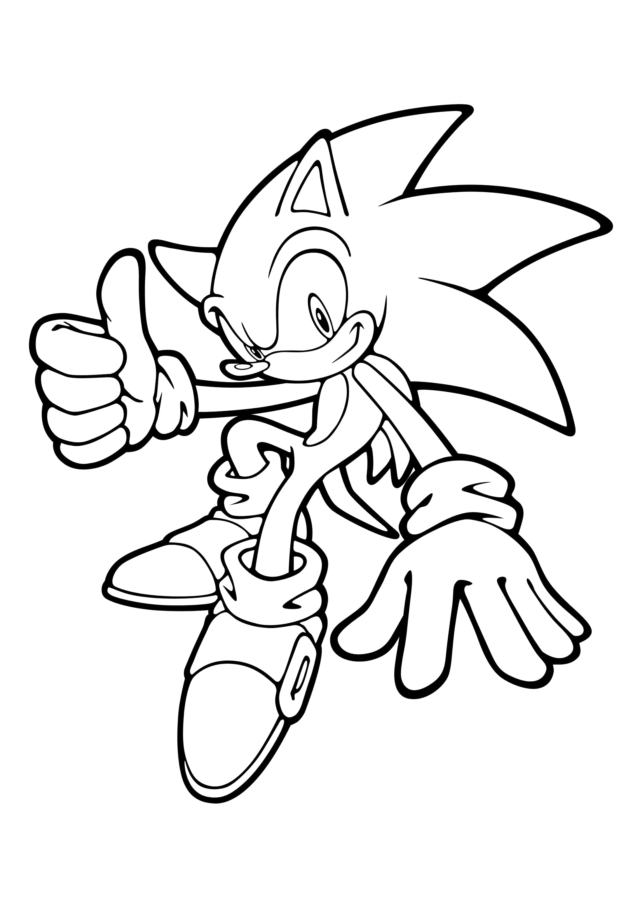 黑白 桌布 壁紙 — Sonic the Hedgehog 以大膽的黑白線條藝術風格，愉快地豎起大拇指。