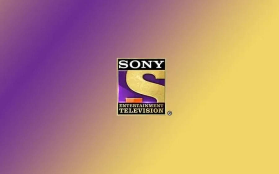 桌布 壁紙 — Sony Entertainment Television 標誌居中顯示在平滑的紫色到黃色漸變背景上。
