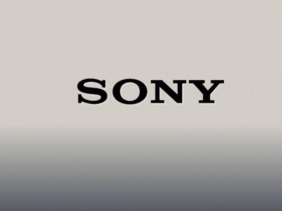 標誌 桌布 壁紙 — Sony 標誌以粗體黑色字體居中，位於從淺灰色到深灰色的極簡漸變背景上。