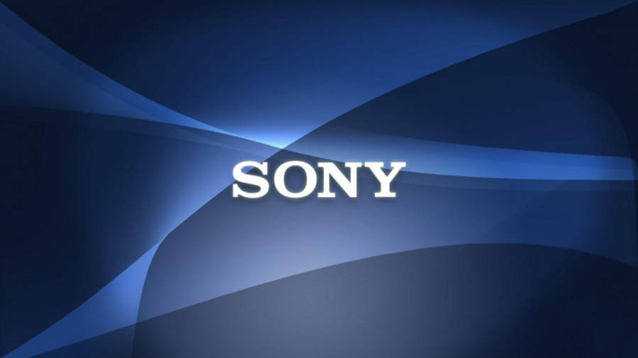 標誌 桌布 壁紙 — Sony 標誌在帶有流動光線的動態藍色抽象背景上發出白色光芒。