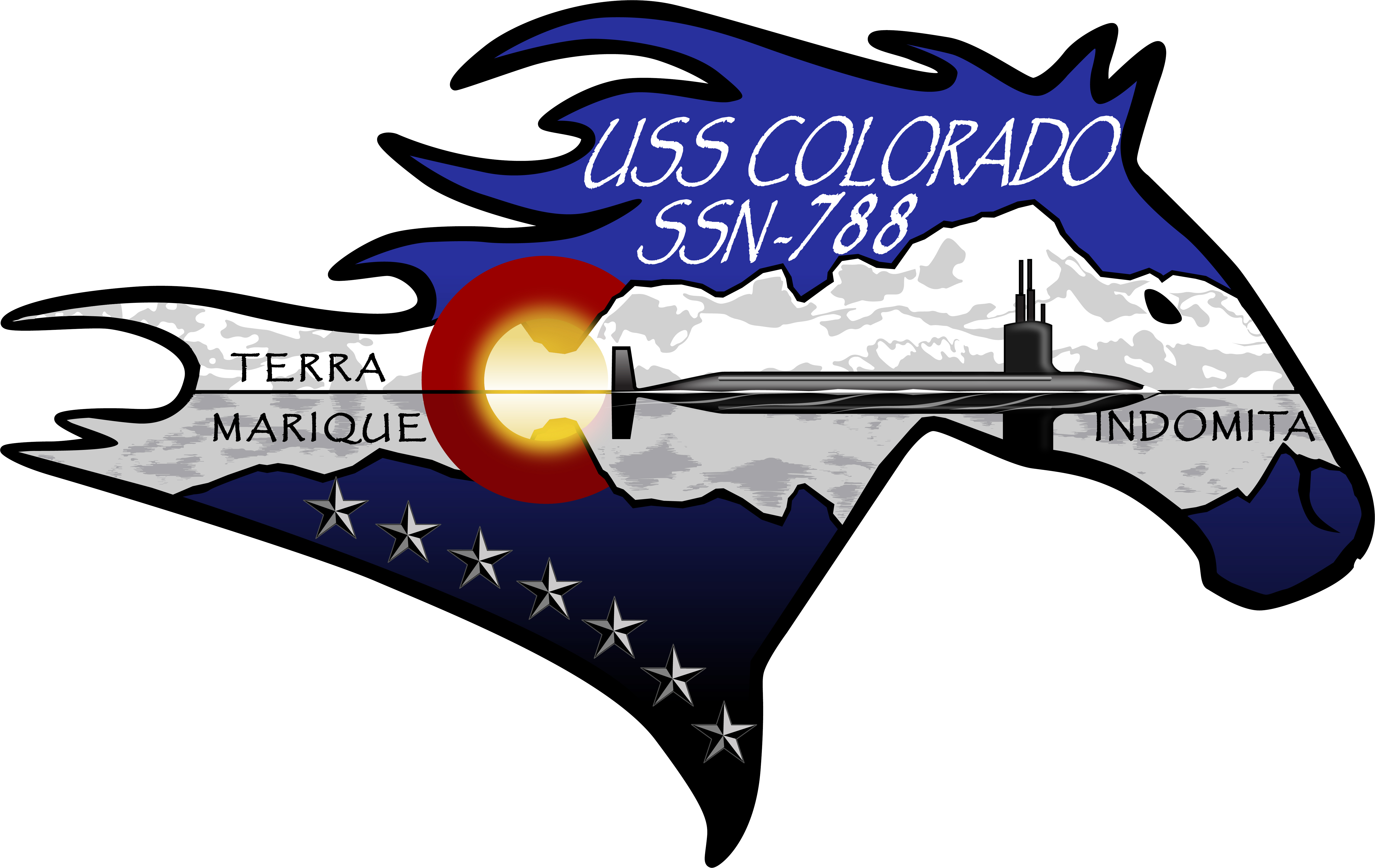 美國海軍科羅拉多號潛艦SSN-788徽章 壁紙