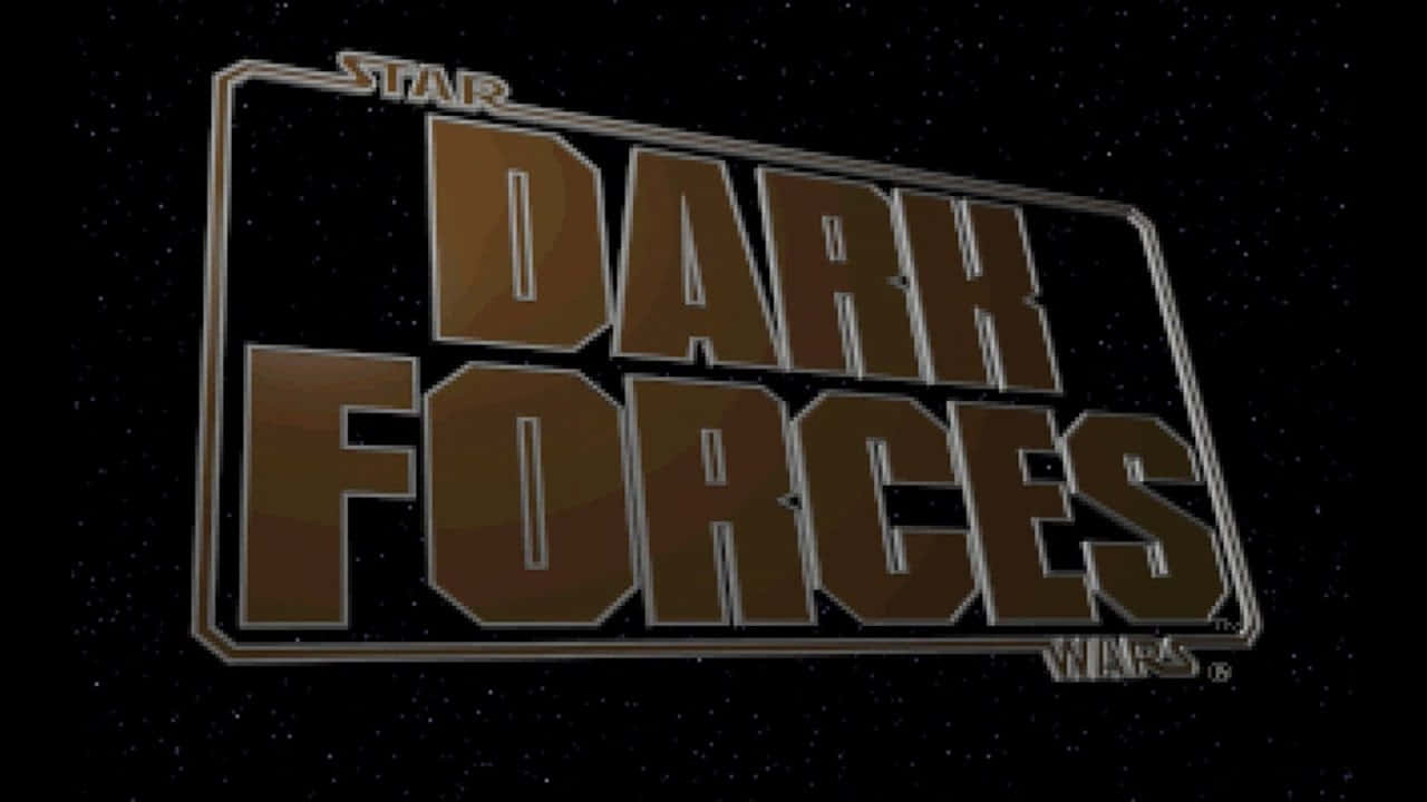 Dark Forces 桌布 壁紙 — Star Wars Dark Forces 標誌在星空背景下發出金屬棕色光芒。