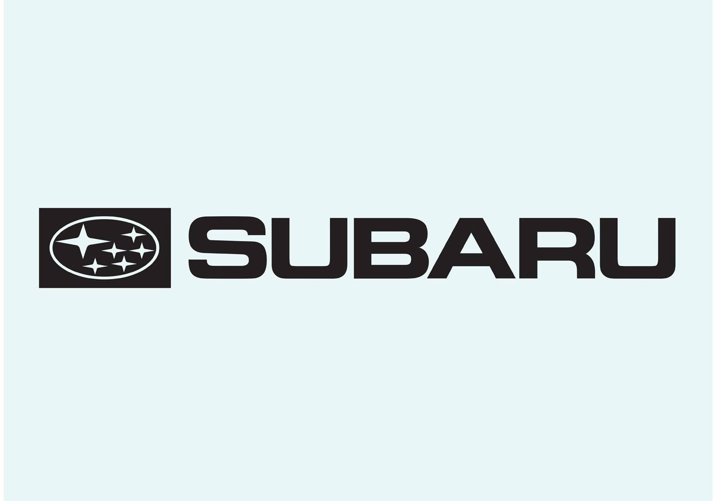 Subaru Logo 桌布 壁紙 — Subaru 標誌，帶有其標誌性的星星徽章和粗體文字，背景為淡藍色。