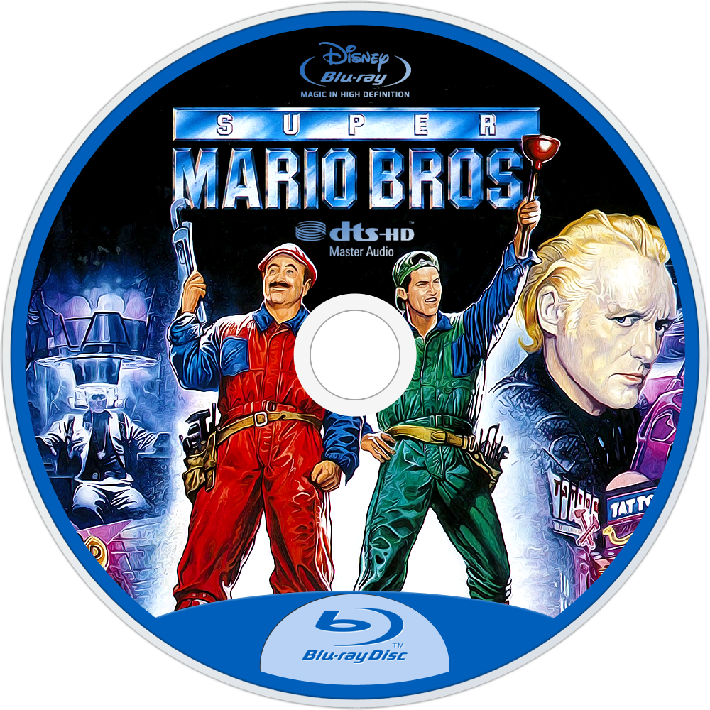 Super Mario Bros 的 Blu-ray 光碟封面，以漫畫風格插圖呈現瑪利歐、路易吉和庫巴。 — 超級瑪利歐 3D 壁紙