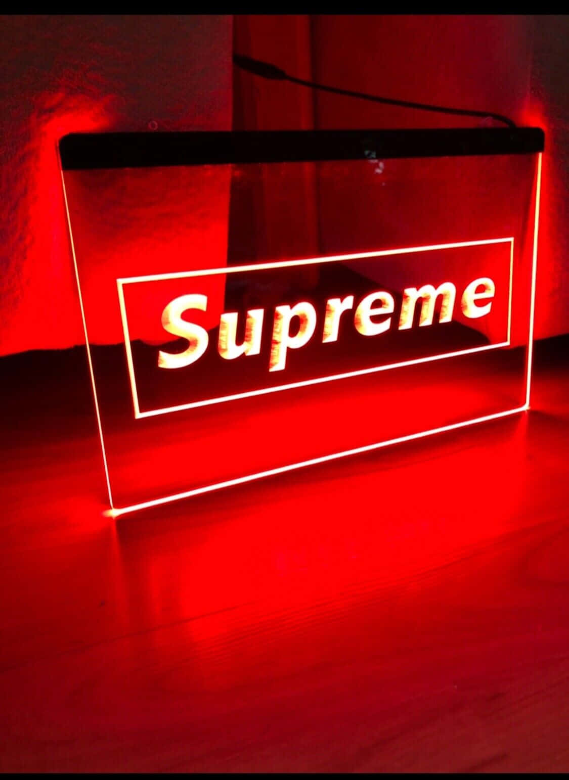 Supreme LED 標誌 - 紅色 壁紙