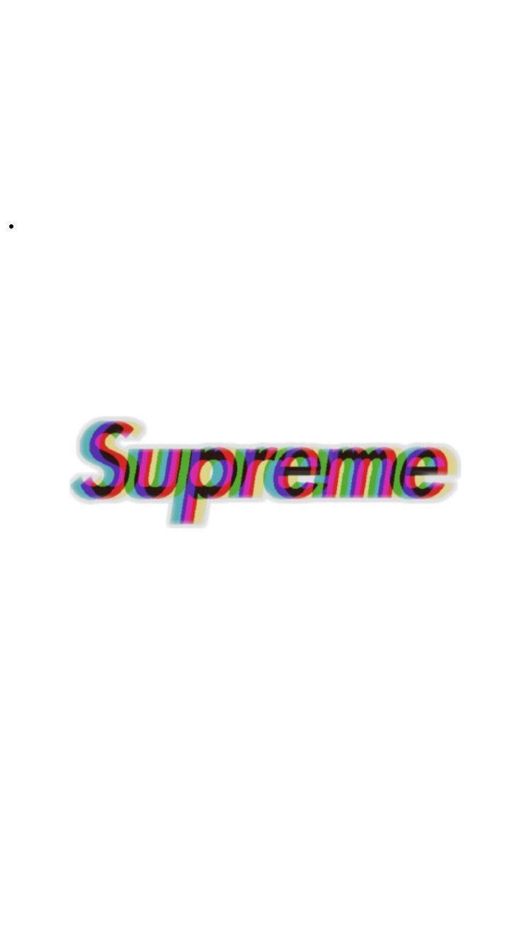 supreme 桌布 壁紙 — Supreme 這個詞在純白色背景上散發出充滿活力的彩虹色像差。