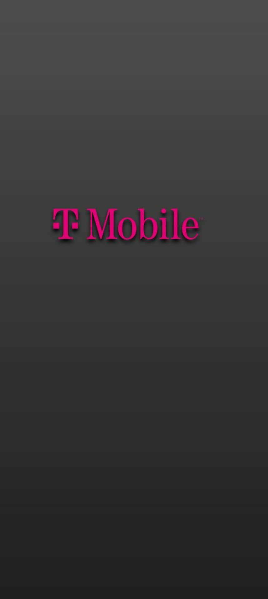  壁紙 — 鮮粉紅色的T-Mobile標誌置於深灰色漸變背景中央。