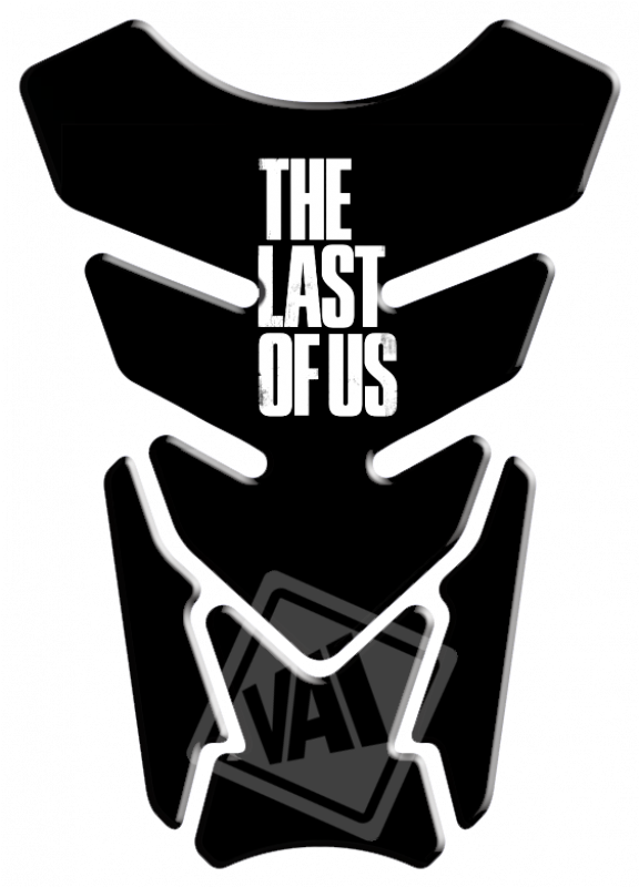 最後生還者 桌布 壁紙 — 《The Last of Us》標誌的黑白圖案，帶有風格化的背心形狀和「VAT」浮水印。