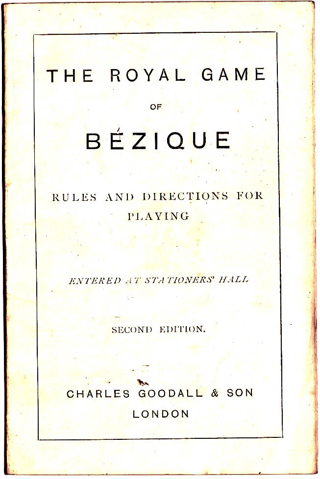 書本 桌布 壁紙 — The Royal Game of Bezique 的復古書封，採用仿舊奶油色紙張和黑色襯線文字。