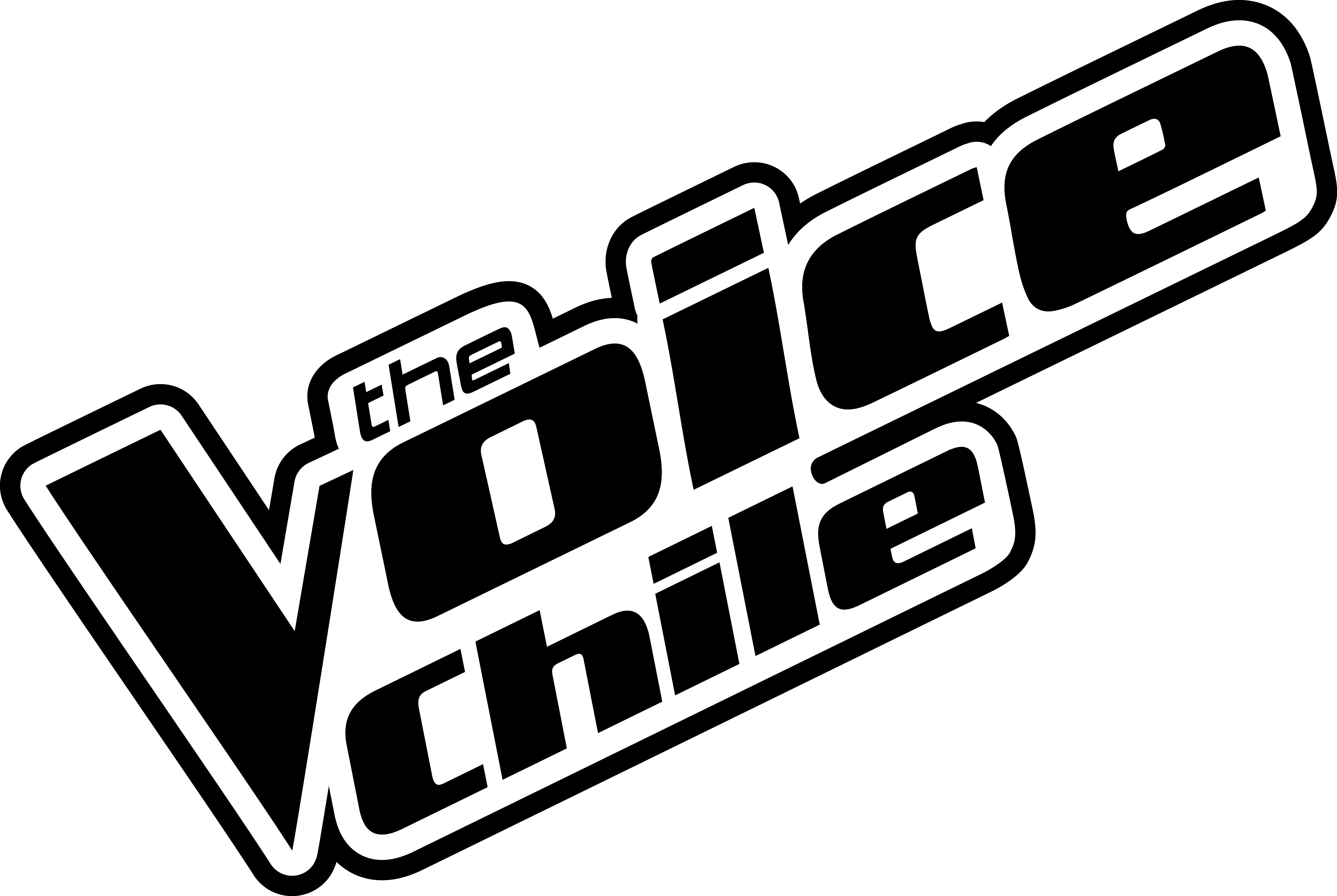 標誌 桌布 壁紙 — The Voice Chile 的大膽黑白標誌，帶有風格化傾斜文字。