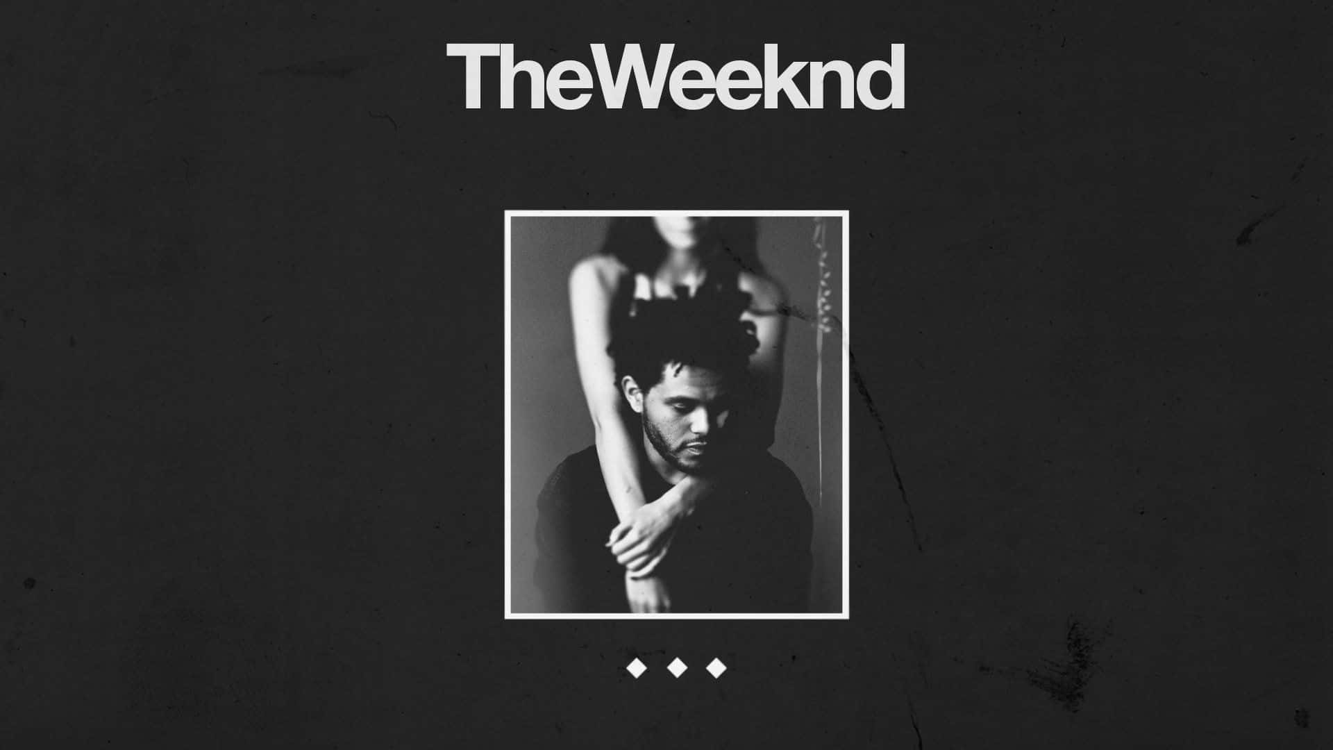 The Weeknd 的黑白裝裱肖像，上方有其名字。 — 威肯 GIF 壁紙