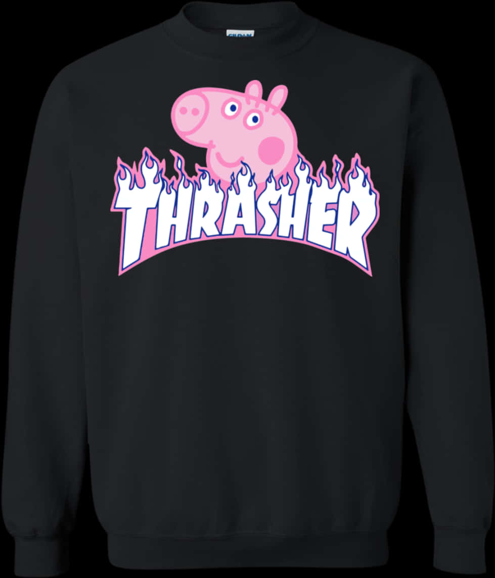 佩佩豬穿Thrasher連帽衫 壁紙
