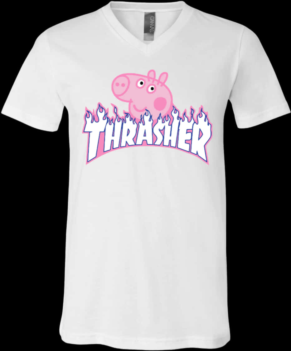 佩佩豬 Thrasher 滑板品牌 T 恤設計 壁紙