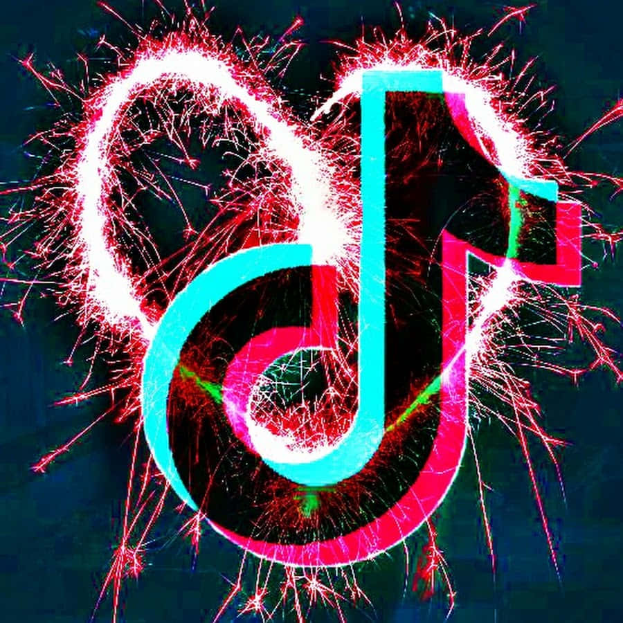 TikTok 標誌搭配煙火背景 壁紙