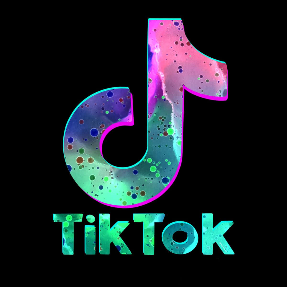 TikTok 標誌搭配彩色漩渦 壁紙