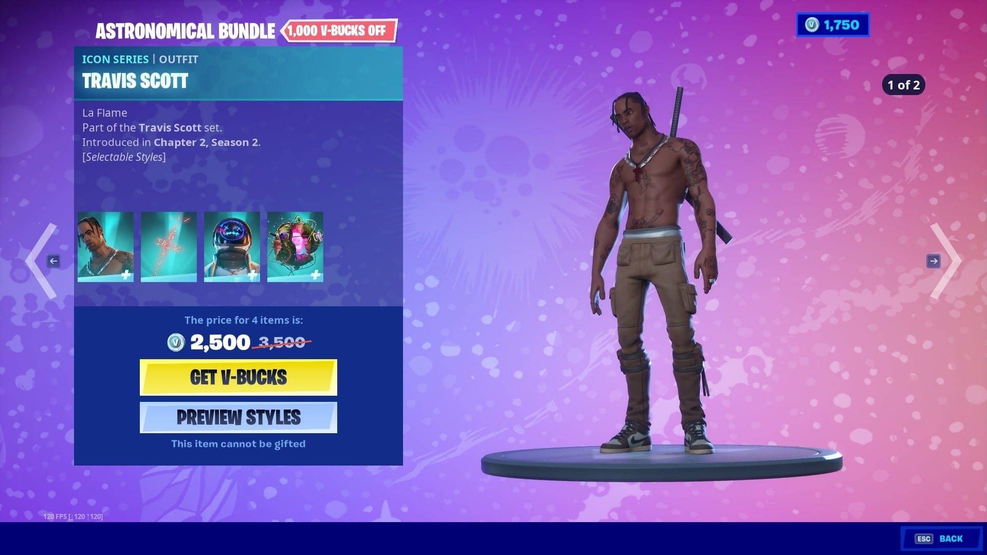 Fortnite Travis Scott 角色皮膚，帶有遊戲商店界面 — Michael B Jordan 壁紙