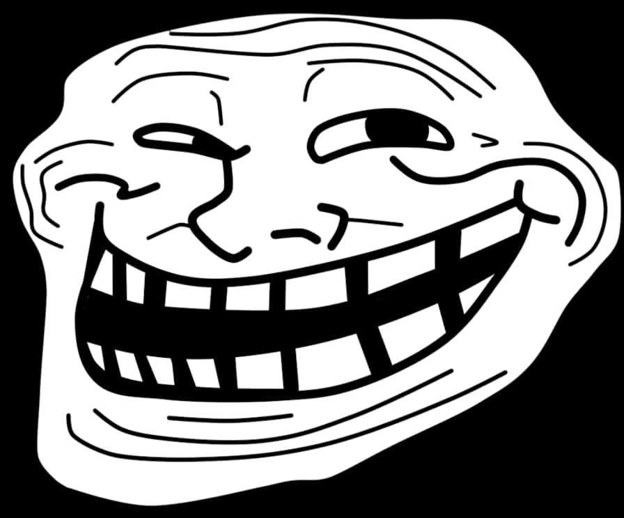 迷因 Troll Face 黑白風格 壁紙