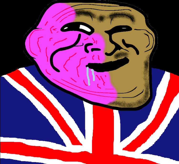 Troll Face 英國國旗上衣 壁紙