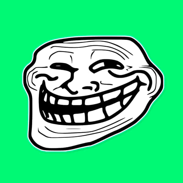Trollface 迷因綠色背景 壁紙